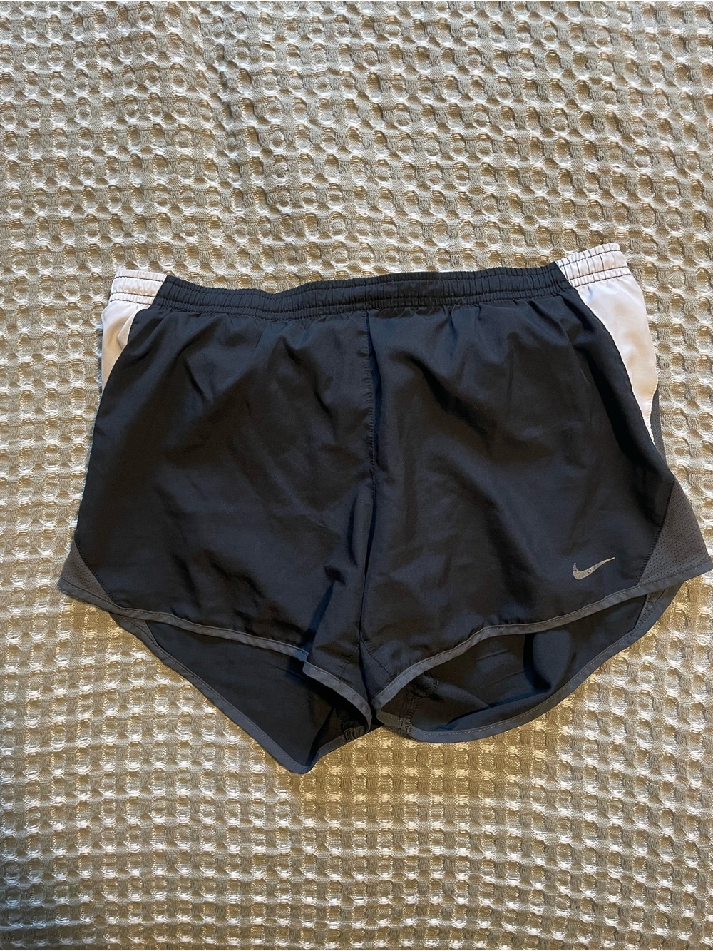 Nike Black Athletic Shorts with White Side Panels